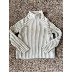 J Jill Super soft off white chunky sweater mock turtleneck M